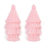 pompons franges polyester violet vert bleu rose boho chic décor maison rideau vêtement