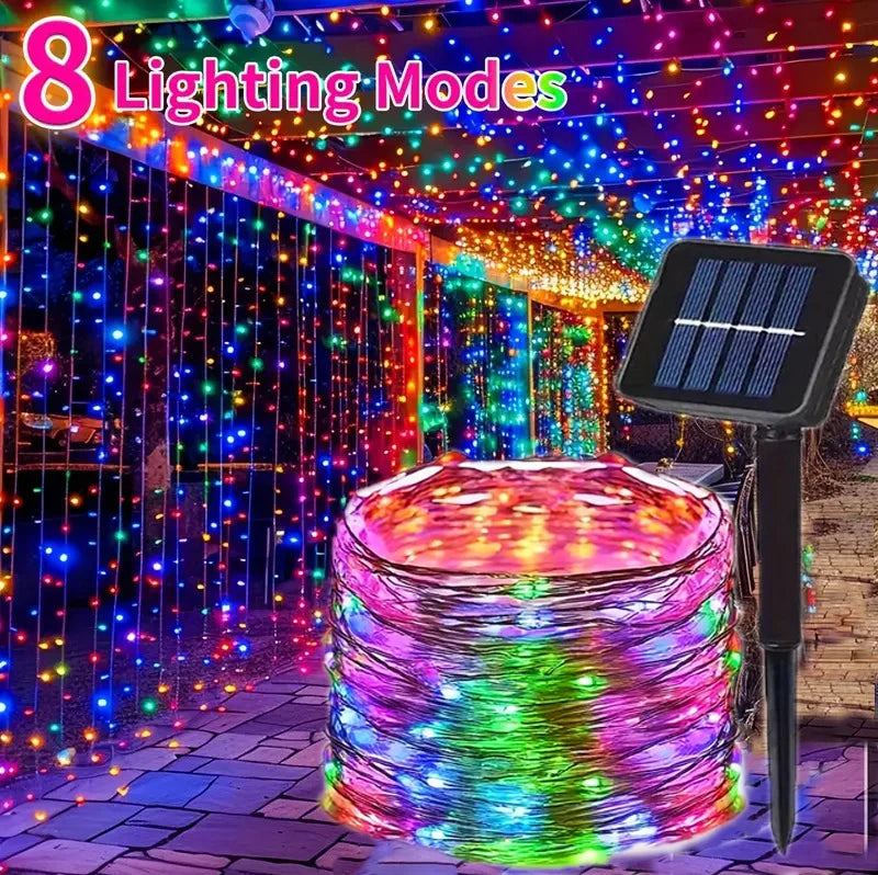 guirlande lumineuse solaire extérieure multicolore modes festifs blanc moderne noël jardin led