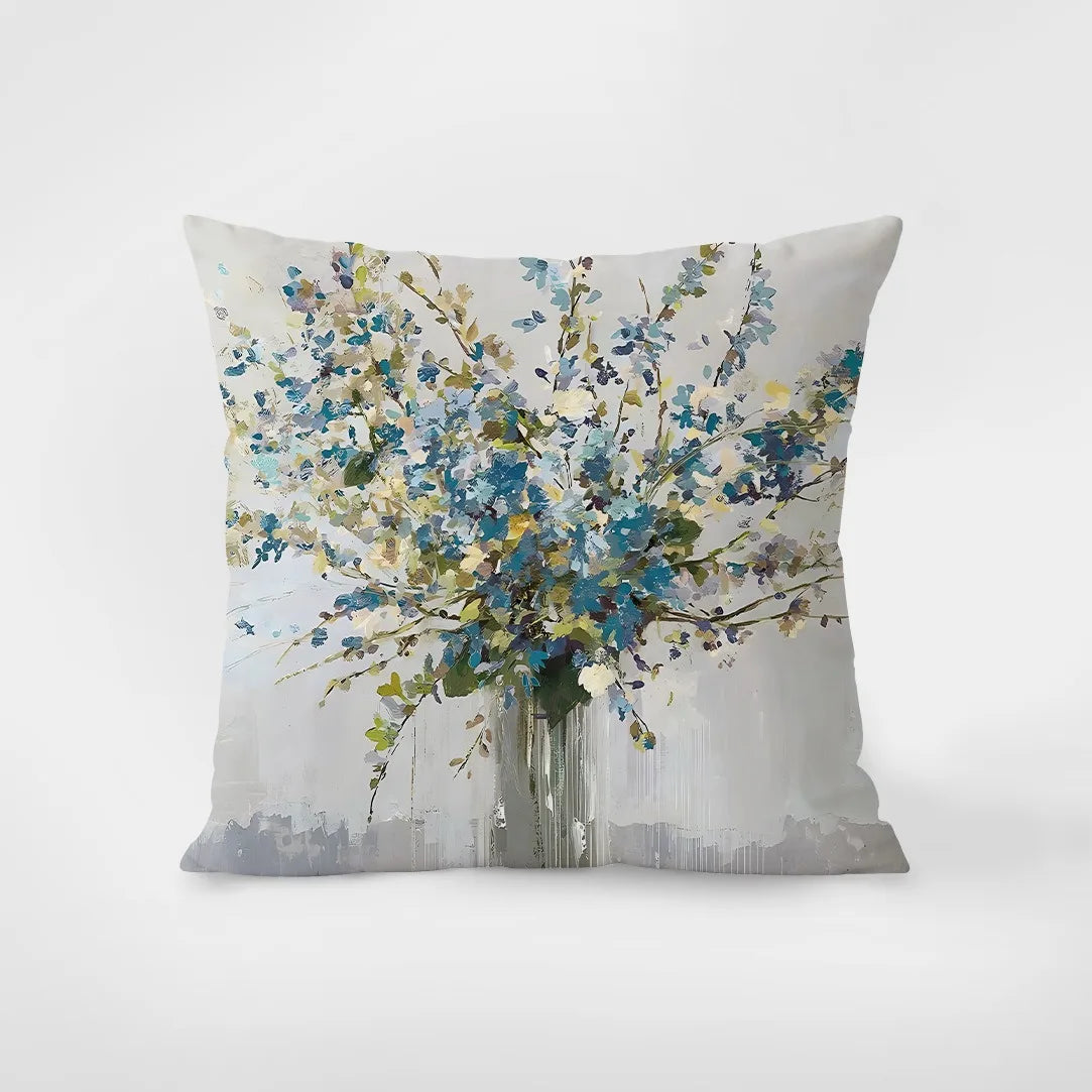 coussin carré multicolore fleurs stylisées moderne 40x40cm 45x45cm 50x50cm 60x60cm polyester