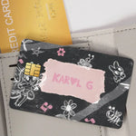 carte sim personnalisée karol papier étanche adhésif papillons fleurs notes musicales grunge creative