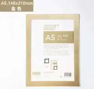 porte affiches magnétique transparent moderne noir blanc doré A5 A3scrição
