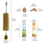 cloches vent rustiques tubes bois naturel pendentifs dauphins feuilles patioextérieurDecorationMeditationRelaxation