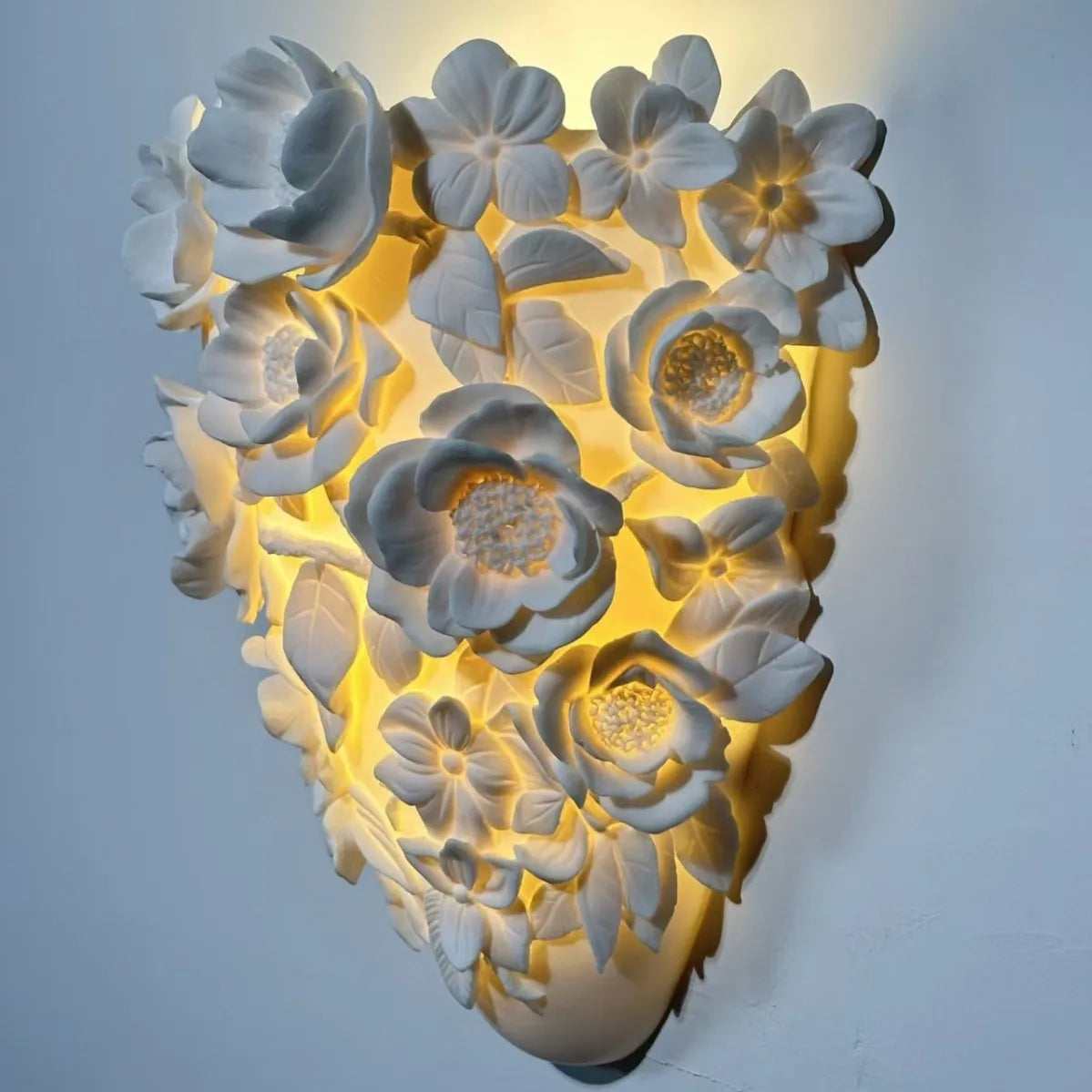 applique murale fleur sculptée led blanc moderne éclairage rétro villa chambre salon
