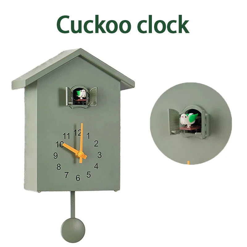 horloge coucou moderne vert blanc bleu minimaliste plastique fonctionnelle élégante salon