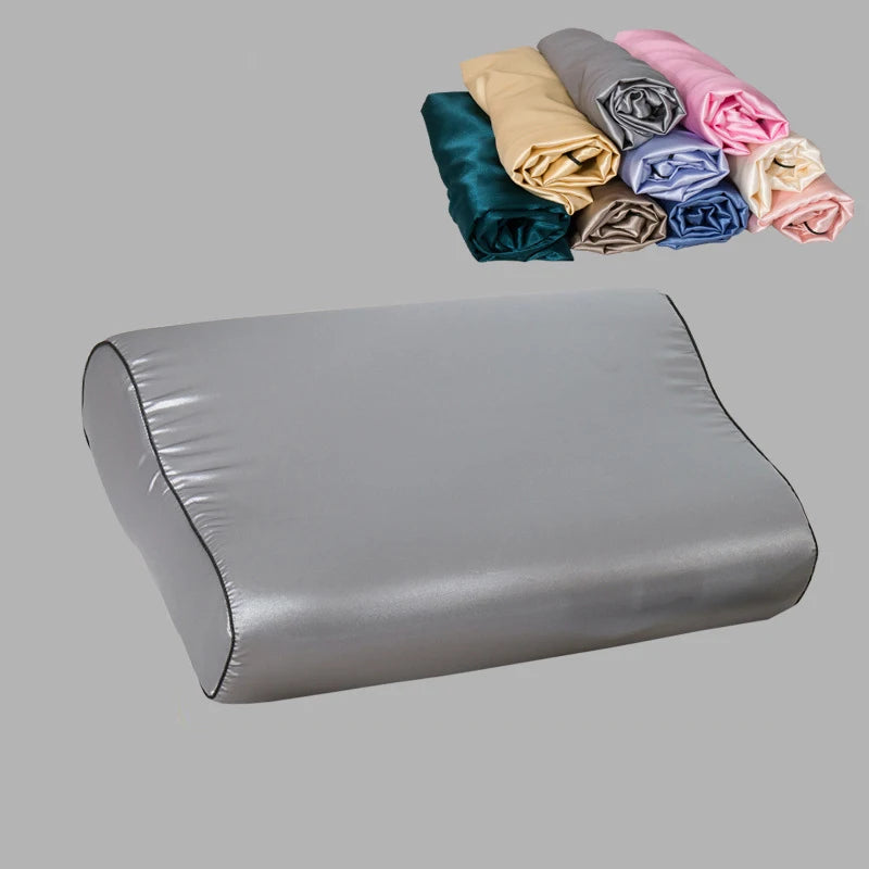 taies d'oreiller soie uni moderne respectueux environnement zip beige blanc rose clair vert foncé