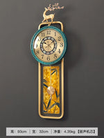 horloge murale moderne or noir figurine cerf abstraite décoration chambre salon