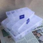 boîtes rangement bijoux transparentes plastique clips magnétiques poignées modernes pratique