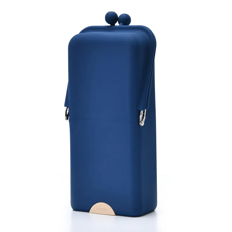 boîte maquillage silicone reutilisable pinceaux maquillage portable moderne opacité bleu clair violet rose beige