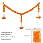 guirlandes decoratives fleurs marigolds jaune orange rouge decoration diwali festif traditionnel
