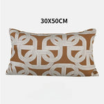 coussins brodés jacquard géométrique moderne marron clair beige nordique polyester face simplecoration voiture