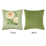 coussin carré velours fleuri vert clair vintage 45x45cm 55x55cm décoration maison lit sofa farmhouse
