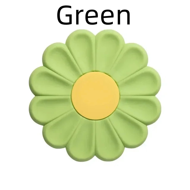 tapis silicone anti dérapant moderne fleuri violet vert jaune rose table placemat