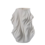 Vase contemporain porcelaine blanche noire bleue plissé moderne simple decoration table