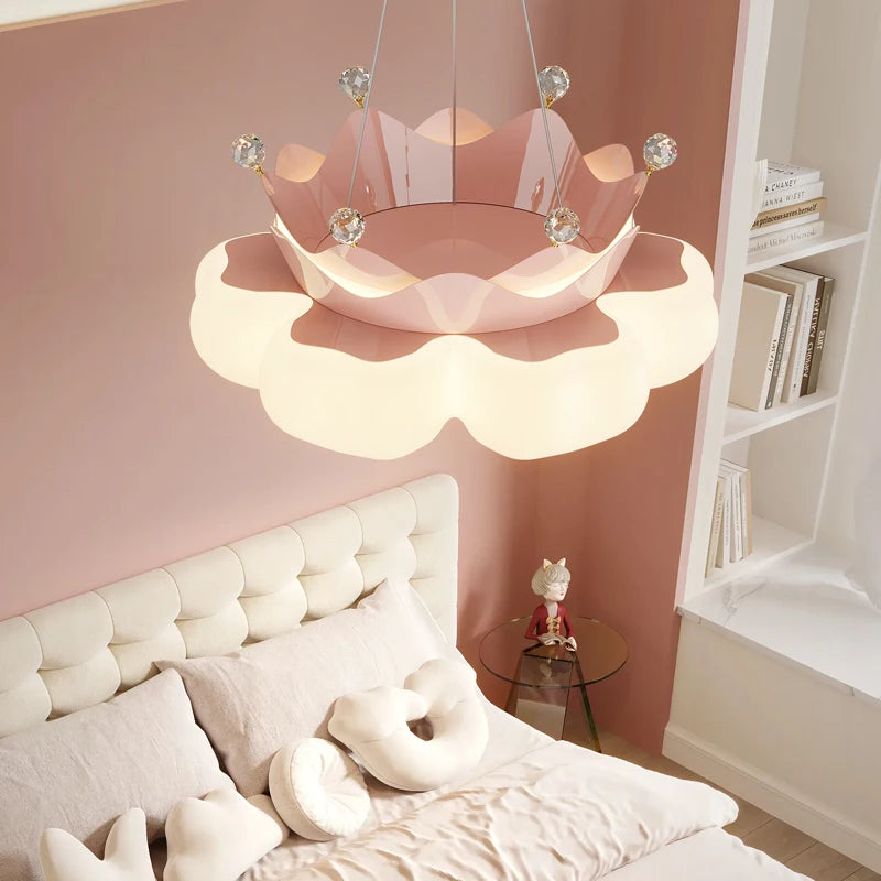 lampe suspendue moderne nuage blanche rose minimaliste chambre salon restaurant étude