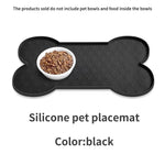tapis silicone chien imprimé pattes beige clair moderne deux bols