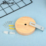 support circulaire bois naturel grain moderne minimaliste vis bouchons mur plaque fixation