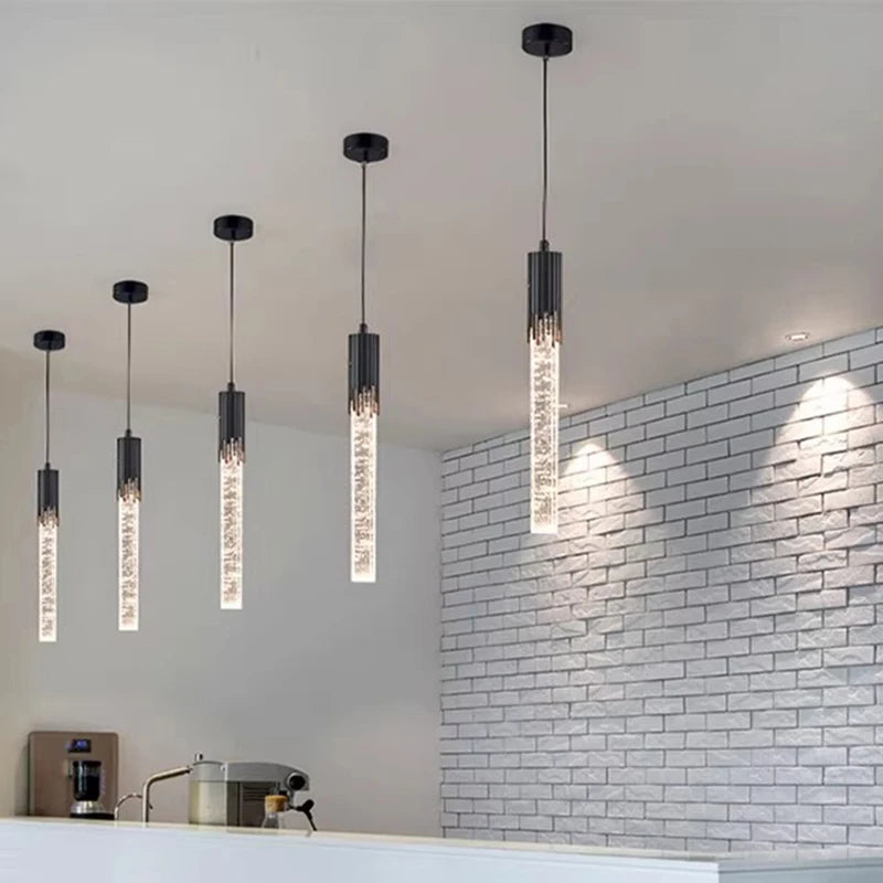 suspension lumineuse moderne transparente bulles dorées encastrable autonomes 90 260V