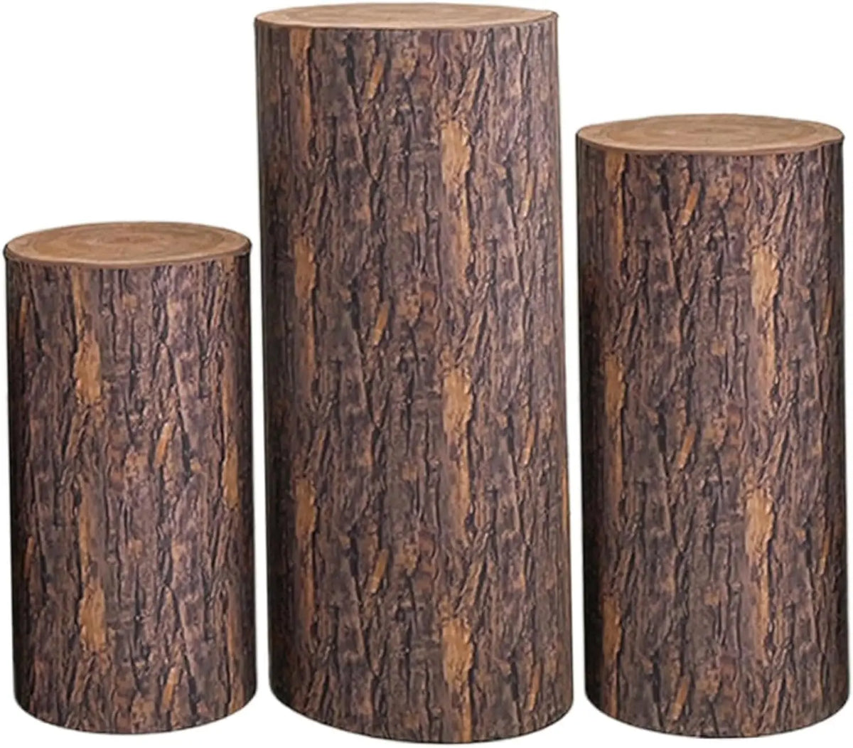supports décoratifs rustiques imitation écorce arbre marron naturelle table événements gâteaux cupcakes