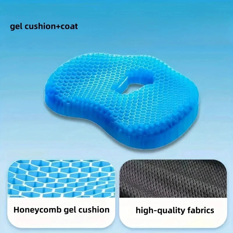 coussin siège bleu réseau hexagonal contemporain amovible lavable doux confortable ergonomique multifonctionnel