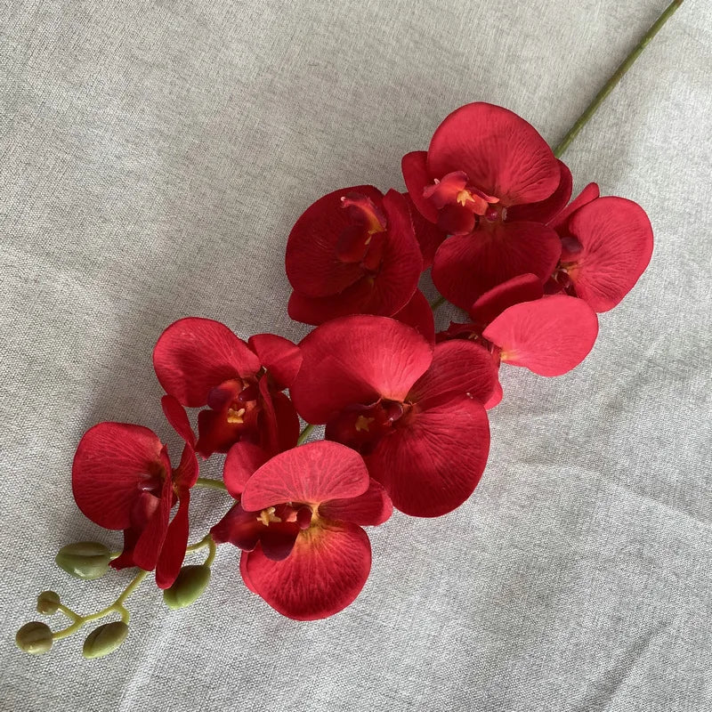 décoration intérieure orchidée rouge artificielle velours moderne mariage chambre salon