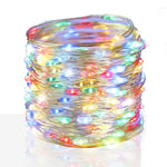 guirlande lumineuse fil cuivre led blanc doré modes batterie usb moderne décorationextérieurintérieur 100led