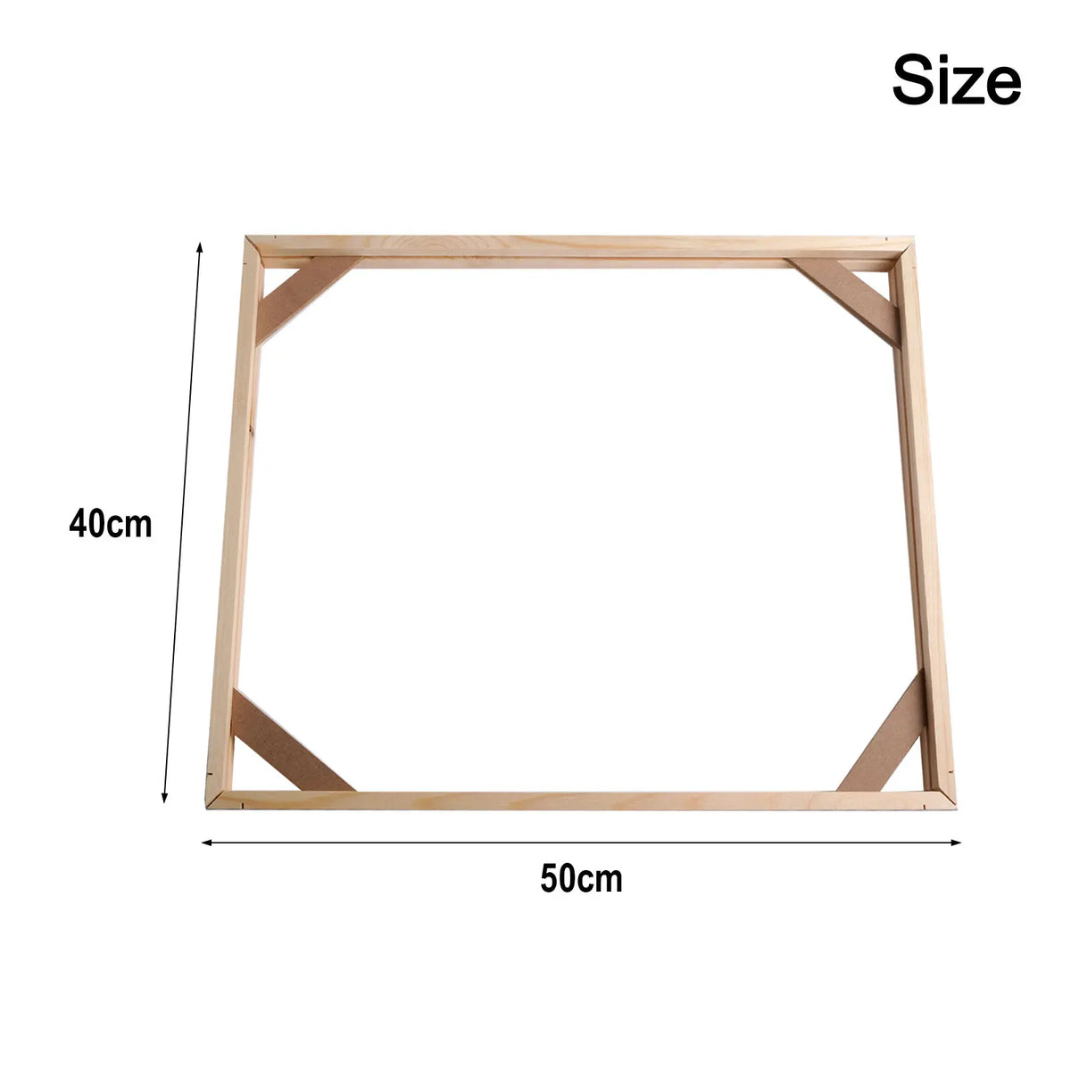 cadre photo bois rustique kit diy tableau beige triangles rouges