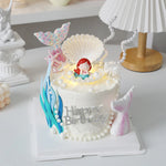 figurine sirène poisson coquillage gâteau anniversaire thème sous marin décoratif happy birthday