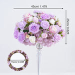 décoration mariage rose violet fleurs artificielles table arrangement floral événement romantique élégant