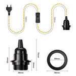 câble électrique suspension 2m 3m interrupteur douille E27 moderne industriel