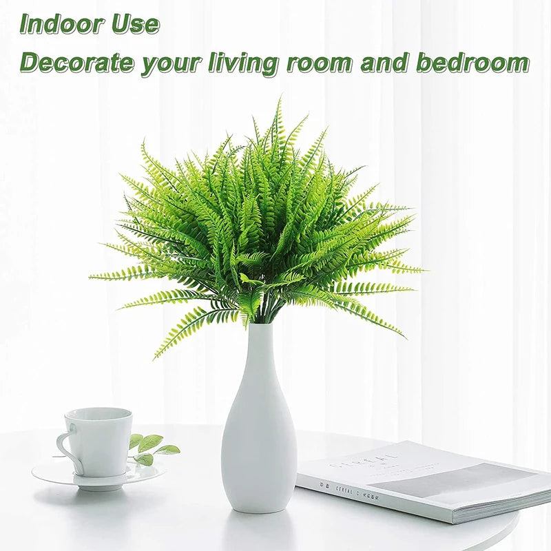 plantes artificielles vertes feuilles pointues moderne decoration intérieur bouquet 10 pièces