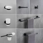 accessoires salle bain noir moderne porte serviettes papier toilette porte robe porte savon tasse