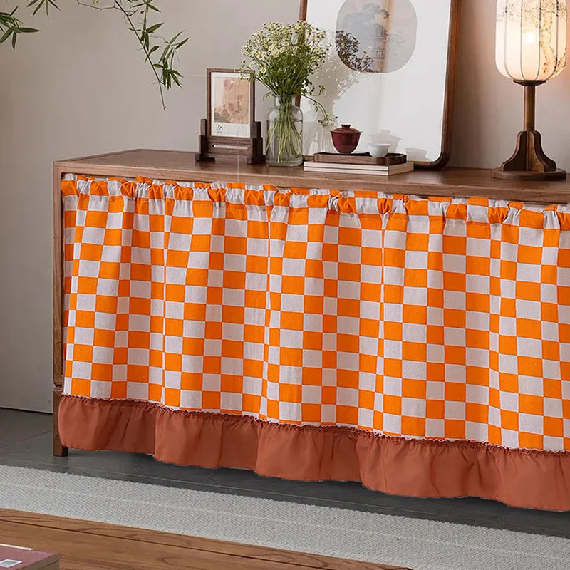 rideau court fenêtre carreaux rustique classique cuisine maison ferme motif rétro