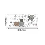 sticker mural cartoon chats mignons gris rose smile salon chambre enfants pvc opaque