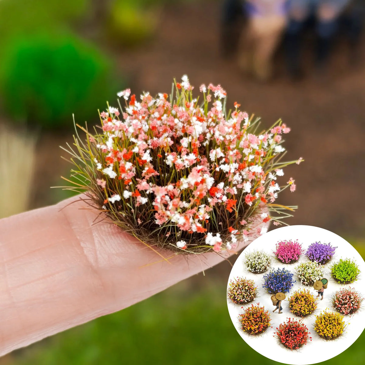 kits miniature végétation paysage moderne fleurs feuilles couleurs variées ornements scènes sables