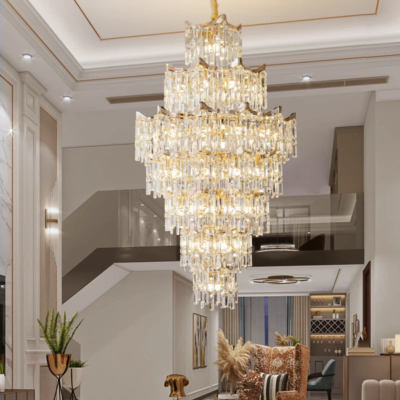 lustre cristal doré élégant moderne encastré brillant transparent haute qualité facile