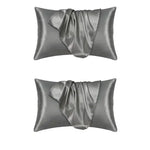 taies d'oreiller soie gris satinées modernes non toxiques hypoallergéniques 51x66cm 51x76cm