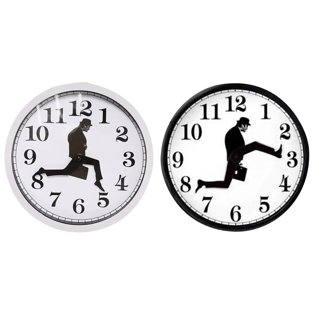 horloge murale moderne homme valise chiffres blanc noir minimaliste decoration facile