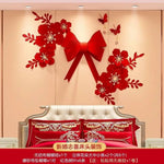 décoration mariage fleurs 3d noeud papillon symbole double bonheur happy wedding adhésif traditionnel asiatique