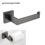 ensemble accessoires salle bain acier inoxydable gris moderne porte serviette savon brosse mural