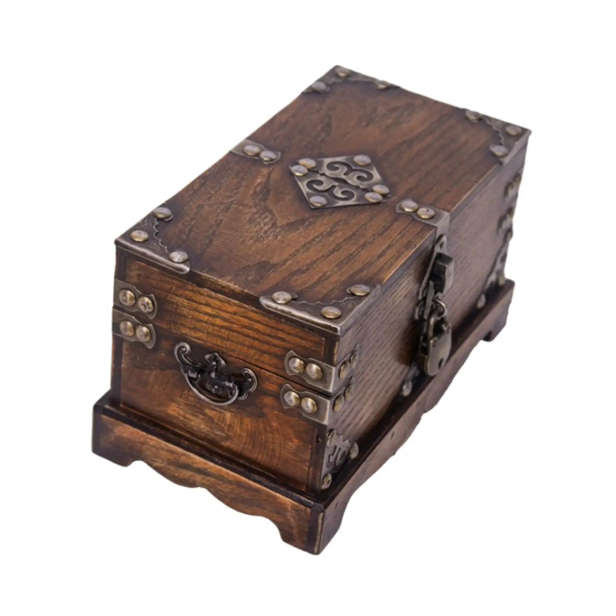 coffre bijoux bois massif vintage bague or bague argent storage box organisation trésor finition