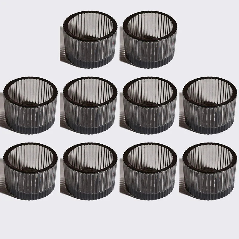bougeoirs rose rayées modernes support bougie décoration table mariage tealights pack 10