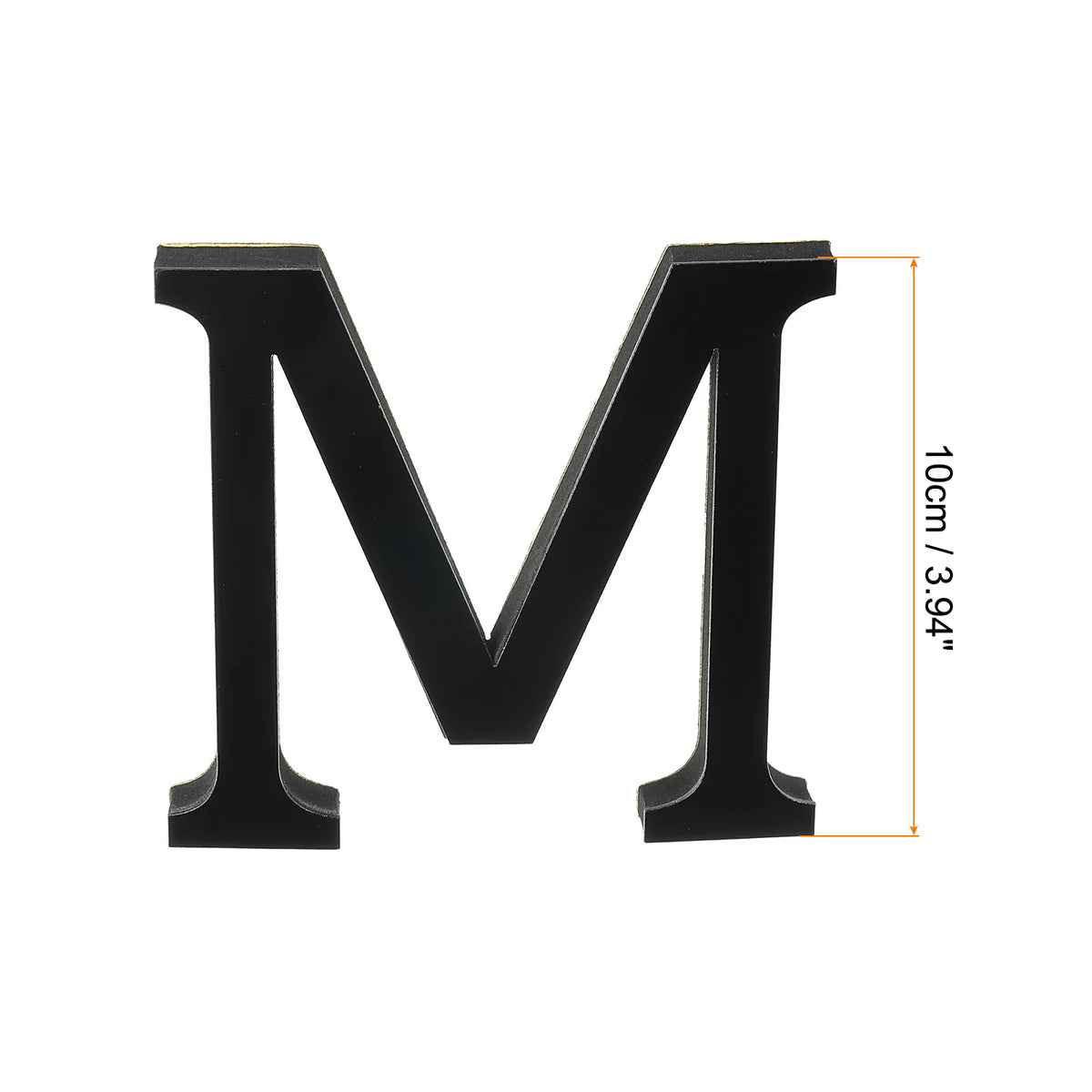 sticker lettre 3d alphabet noir adhésif mur decor classique maison festive 10cm