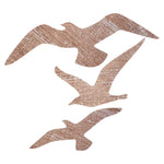 décoration murale oiseaux vol marron clair bois naturel silhouette simplifiée adhésif nautique maison côtier