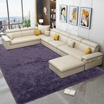 tapis violet doux peluche polyester antidérapant moderne salon chambre decorative rectangle