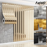 rideau vertical moderne rayures dorées brillantes autocollant résistant l'eau chambre salon doré beige