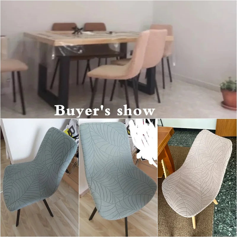 housse chaise extensible vert olive imprimé feuilles moderne siège salle manger banquet