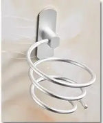 séchoir cheveux support mural bleu blanc moderne étagère salle bain clips