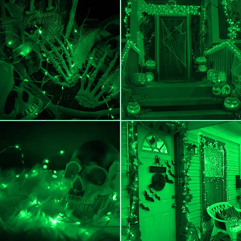 guirlande lumineuse solaire extérieure jardin led vertes étanche décoration fête patio noël