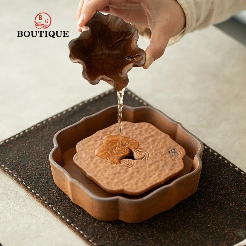support thé céramique cha xi plateau disque pot wash bowl basin storage kung fu