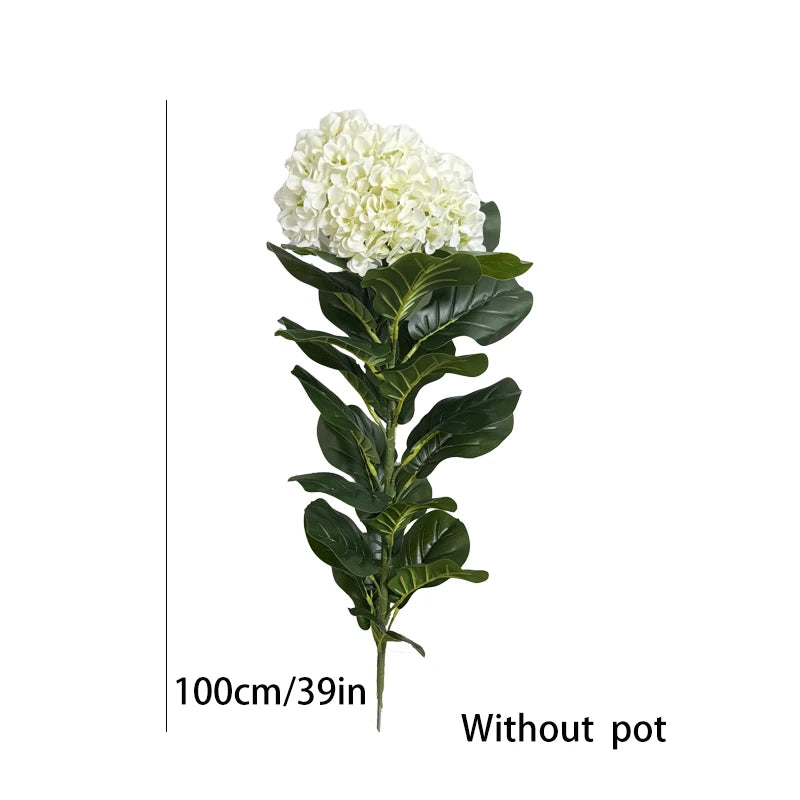 plante artificielle hortensia blanc vert moderne pot décoration intérieure réaliste